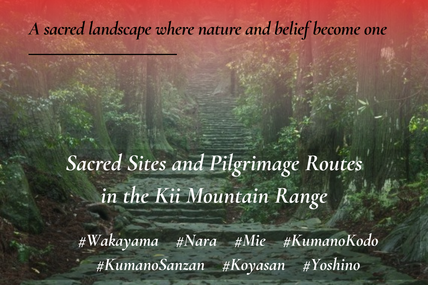 Sacred Sites and Pilgrimage Routes in the Kii Mountain Range