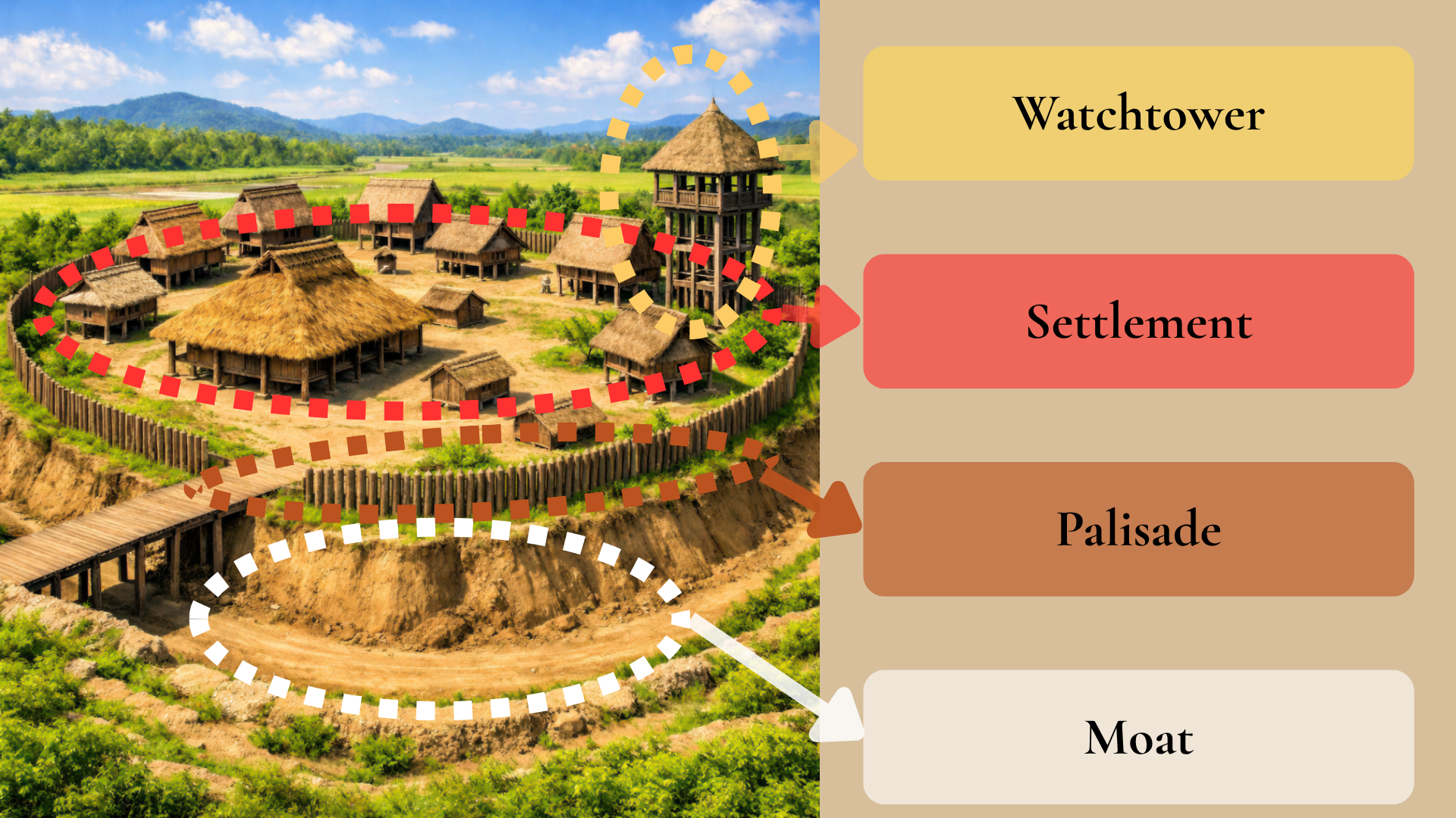 Structure of moated settlement